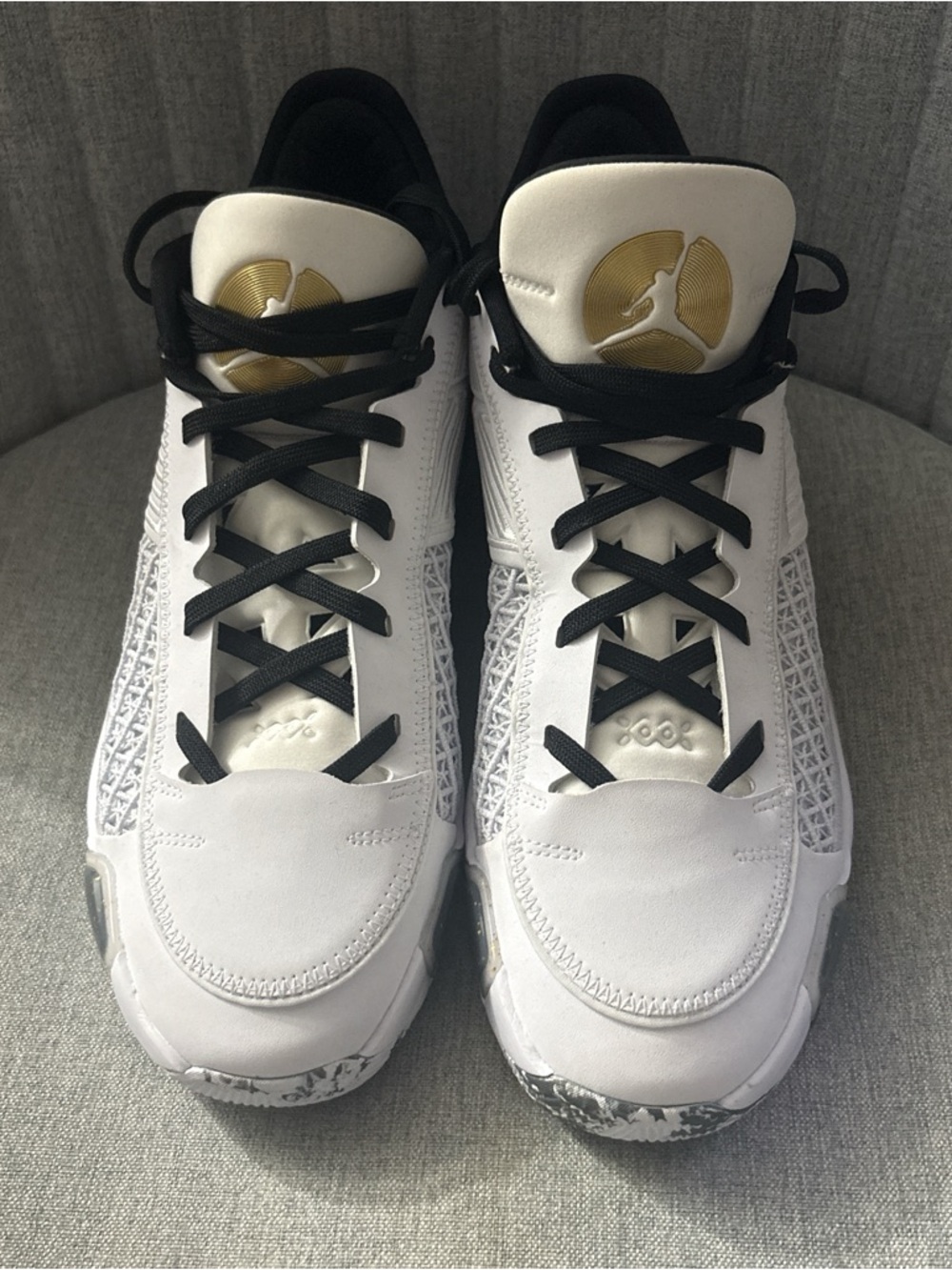 Jordan 38 Low Men's White Black Gold Sneakers